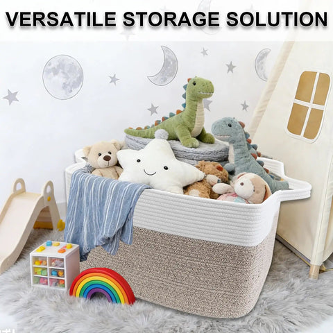 Super Roomy 65 Liter Woven Rope Laundry Basket With Sturdy Handles Holds Down A Ton Of Throw Blankets Pillows Toys And Dirty Clothes Solid Choice For Dorms Closets And Bathrooms