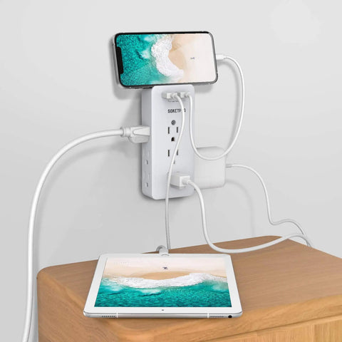 Must Have USB Wall Charger And Surge Protector With Nine AC Outlets And Two USB Ports, Slim 1875W Power Strip in use