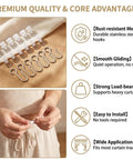 100 Pack Curtain Track Hooks And Gliders Set With 50 White Plastic Rollers And 50 Metal S Hooks, smooth glide features