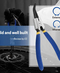 Heavy Duty 7 Inch External Snap Ring Pliers With 45 Degree Bent Jaw For Retaining Ring Removal And Installation CrV Steel Construction Pro Grade Circlip Tool For Machining And Maintenance