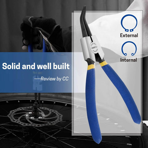 Heavy Duty 7 Inch External Snap Ring Pliers With 45 Degree Bent Jaw For Retaining Ring Removal And Installation CrV Steel Construction Pro Grade Circlip Tool For Machining And Maintenance