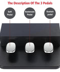 Three Pedal Foot Pedal Unit For Digital Keyboards And Pianos With Soft Sostenuto And Sustain Pedals Compatible With Yamaha P225 P525 PS500