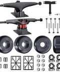 Skateboard Trucks And Wheels Starter Kit For 7.75 To 8 Inch Decks With 52mm Wheels ABEC 9 Bearings T Tool Riser Pads And Hardware