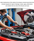 Mechanic working on car with inset of Two Pack CV Joint Boot Kit All In One With Front Axle Boots Silicone Covers Clamps And Cable Ties