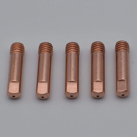 Front view of 20 Pcs Copper Contact Tips 0.035 Inch 0.9mm M6 Thread For MB-15AK MIG/MAG Welding Torch Replacement Set