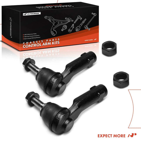 Front Outer Tie Rod End Replacement For Chrysler 200 2015 2017 And Dodge Dart 2013 2016 Fits Front Outer Left And Right Driver And Passenger Sides Fixes Uneven Tire Wear And Improves Steering Response For Front Suspension, black steel set with nuts