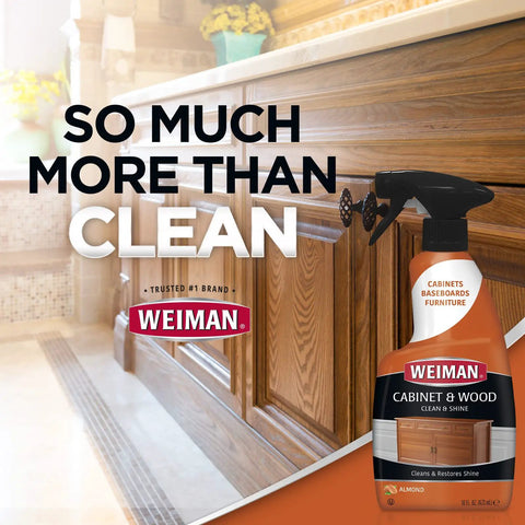 Image of Cabinet And Wood Clean And Shine Spray With Fresh Almond Scent for kitchen cabinets and furniture.