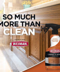 Heavy Wood Cabinet Cleaner Spray Brings Back Straight Up Shine With Zero Oily Mess For Kitchen Cupboards Furniture Tables Baseboards Trim Includes Plush Microfiber Rag Two Pack Sixteen Oz. on wooden cabinets