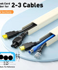 Straight Up Sturdy Beige Cord Hider And Wall Cable Cover Fits 2 To 3 Wires Fire Resistant quick attach wire organizer with cables inside.