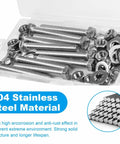 Beefy 20 Sets Heavy Duty Stainless Steel 1/4-20 X 2 Hex Head Screws Bolts Set With Nuts Flat Washers And Spring Lock Washers