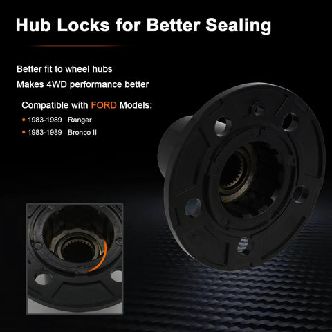 Manual Free Wheel Locking Hubs Replacement Kit For 1983 To 1997 Ford Ranger Explorer Navajo Mazda B2300 B3000 B4000 Two Piece OE Style