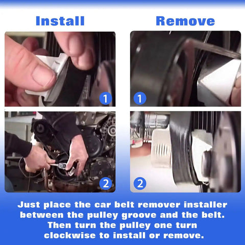 Stretch Belt Tool Kit For Cars Trucks And Other Vehicles Two Piece Belt Remover And Installer Set using aluminum tool