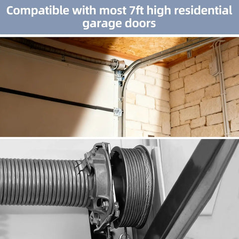7Foot Garage Door Torsion Spring Kit With Heavy Duty Cables And Aluminum Drums For Extension Systems Center Bracket Included
