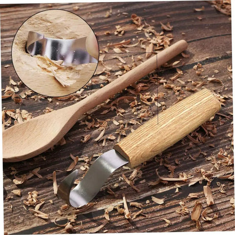 Top Shelf Steel Carving Knife Set Featuring Three Razor Drawknives And Heavy Duty Chisels on wood with shavings, ideal for custom woodwork projects.