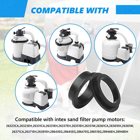 Five Piece Pool Pump Hose Seal Ring Replacement Kit 11228 And 11412 O Rings with compatible Intex sand filter pumps