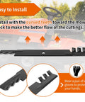 42 Inch Mower Blades For Lawn Tractors Gator Mulching Blades Compatible With Craftsman Husqvarna Poulan Riding Mowers Replace 127843 134149 138971 2 Pack Beefed Up Heavy Duty Performance For A Cleaner Deeper Cut installing instructions.