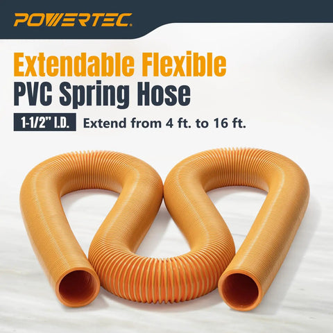 16 Foot Vacuum Hose Kit With Quick Change Adapters And Threaded Coupler For Dust Collection System Perfect For Connecting Table Saws Power Tools And Shop Vacuums To Your Dust Collector