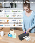 Bluetooth Thermal Label Printer For Mac Windows And Mobile Devices, Wireless 4X6 Shipping Label Printer for Packages used by person