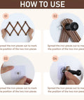 Instructions on mounting the Expandable Accordion Wall Rack For Hats Coats Scarves And Purses Wood X Shape Coat Organizer.