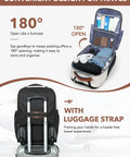Roller Backpack For Women 2 In 1 Convertible Suitcase And Carry On Bag, open design showing organized interior with clothes.