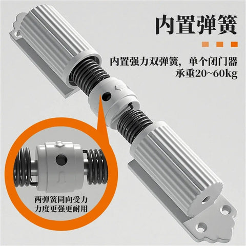 Automatic Aluminum Door Closer With Safety Spring Soft Close For Sliding Glass Doors 180 Degree Swing No Fuss Install