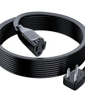 Heavy Duty 15 Feet Flat Plug Extension Cord 14 AWG 3 Prong UL Certified For Home And Office Use shown coiled on a surface.