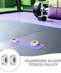 Aluminum Pulley Wheel Set 2pcs For Cable Machines 75mm Silent Bearing Rope Roller For Home Gym Pulleys Heavy Duty Weight Lifting Attachments Fitness Equipment Upgrade, silver alloy pulleys on mat