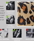 Leopard Cheetah Print Car Seat Covers Full Set With Steering Wheel Cover And Two Seat Belt Pads Universal Fit compatibility chart.