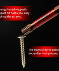 Torx Bit Set 25 PC With Security Tamper Resistant Star Bits T5 To T40 1 Inch And 2 Inch Magnetic Bits holding a screw