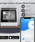 No Sweat Portable Countertop Dishwasher With Slick Wifi App Control showing app interface and control settings.
