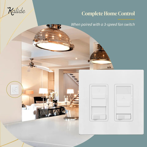 Easy Glide Dimmer Switch For 200W LED And CFL Lights, Single Pole And 3 Way, No Neutral Wire Required, White Finish in home setup