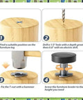 Installation steps for Adjustable Furniture Feet Set 24 Piece Leveling Feet With T Nuts Black Metal Leg Levelers on wood leg