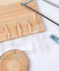 Straight Up Durable Router Clip Butterfly Inlay Template With Thick Clear Acrylic Guide For Woodworking Decor And Diy Crafts No Sweat Cutting Fixture Seven Inch Size For Pro Shop Results on wood with ruler and saw.
