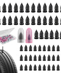 Top Shelf 60 Piece Tire Repair Screws Kit Two Sizes Tough As Nails Car Plugs with black micro and large plugs in package.