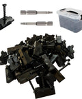 1250 Pcs Heavy Duty Hidden Deck Fasteners With Corrosion Resistant Star Head Screws And Universal Nylon Composite Deck Clips For Quick Hassle Free Install Covers 600 Sq Ft, showing clips and screws.
