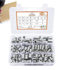 Durable Wood Threaded Inserts With Hex Socket Bolts And T Bar Wrench Slick Flanged Body Fo Sho Rock Solid Setup High Grade Steel Hardware For Easy Diy Projects And Foolproof Fastening Every Time in organized storage box.