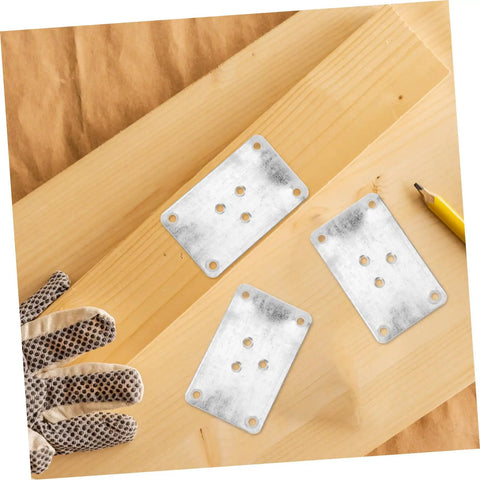 25 Pack Thick Iron Table Leg Plates Heavy Duty Furniture Feet Connectors For Wobbly Couches And Dining Tables Easy DIY Installation on wood surface.