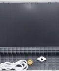 Compact Countertop Dishwasher Featuring Stainless Tub And Seven Quick Wash Options Handles Six Place Settings No Stress In Tight Spaces Energy Star Certified Silver Machine back view with plumbing connections.