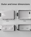 Rugged Outdoor Electrical Enclosure Box With Ventilated Design Waterproof ABS Cabinet Junction Box showing dimensions