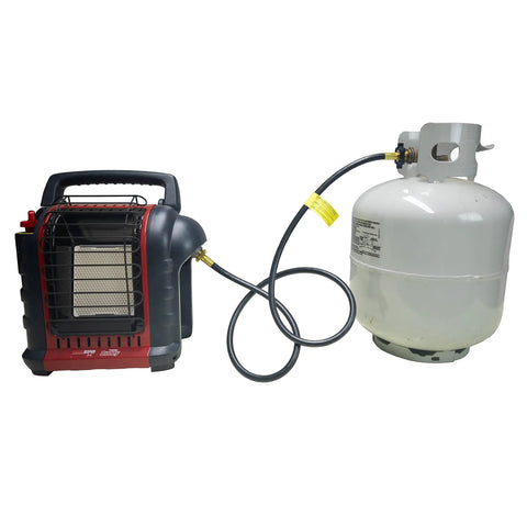 Five Foot Propane Hose Assembly For Disposable Cylinders To 20 Pound Tank, 9000 BTU, Brass Fittings, Hand Tighten Swivel On Both Ends