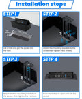 Installation steps for Pop Up Table Power Center with HDMI USB VGA and Network Outlet for conference desk.