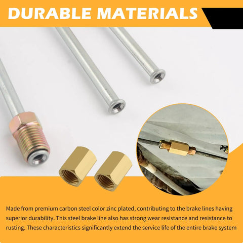 Rear Brake Line Kit Three Sixteenth Inch Steel Sixteen Inch With Inverted Dual Connectors And Two Fittings Close-Up