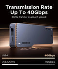 Top Shelf M2 Nvme Ssd Enclosure Harnessing 40Gbps Dual Chip Brains And Brushed Aluminum Frame on display with USB4 connectivity.
