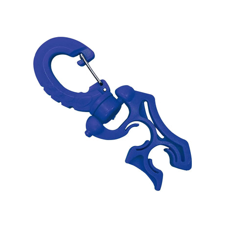 Double Hose Holder Clip For Scuba Diving Keeps Two Low And High Pressure Hoses Secure And Tangle Free Quick Snap On Design Blue