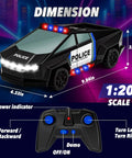 Remote Control Police RC Truck With Flashing LED Lights One To Twenty Scale and Controller Displayed