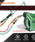 Oxy Acetylene Torch Quick Connect Fittings Fit Nine Sixteenths Inch B UNF Threads with welding hose reel installation