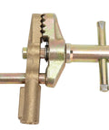 Heavy Duty Welding Ground Clamp With 800 Amp Brass Iron Build, showing gold metal construction and robust gripping teeth.