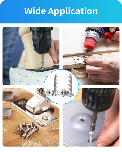 Stainless Steel Self Tapping Screws Assortment Kit 560 Pcs M3 M4 M5 M6 used in home improvement and DIY projects.