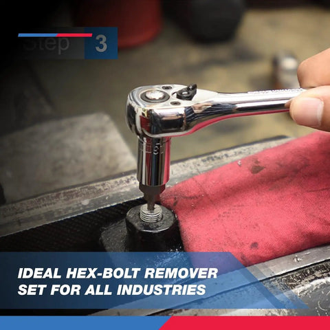 Using Heavy Duty Multispline Screw And Bolt Extractor Set For Stripped Fasteners on a bolt with a wrench, Neiko 04204A.