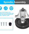 Spindle assembly from 46 Inch Mower Deck Rebuild Kit With Spindles And Idlers For LTX1045 LTX1046 Models Replacement 103 Inch Belt Included